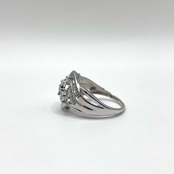 0.40 CT Natural Diamond Sterling Silver Ring - Picture 6 of 10